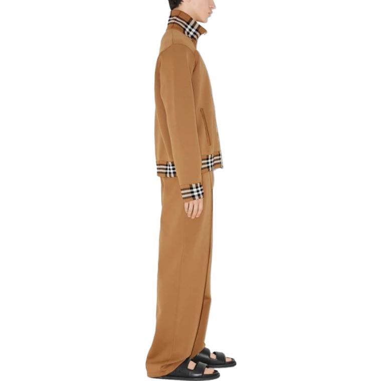 Burberry  Checkered High-Neck Long-Sleeve Jacket in Camel Color. 80718621 圖 5