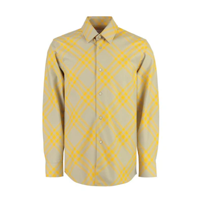 Burberry Checkered Long-Sleeve Shirt Yellow 80791651
