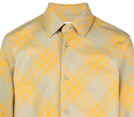 Burberry Checkered Long-Sleeve Shirt Yellow 80791651 Sizing Burberry Checkered Long-Sleeve Shirt Yellow 80791651