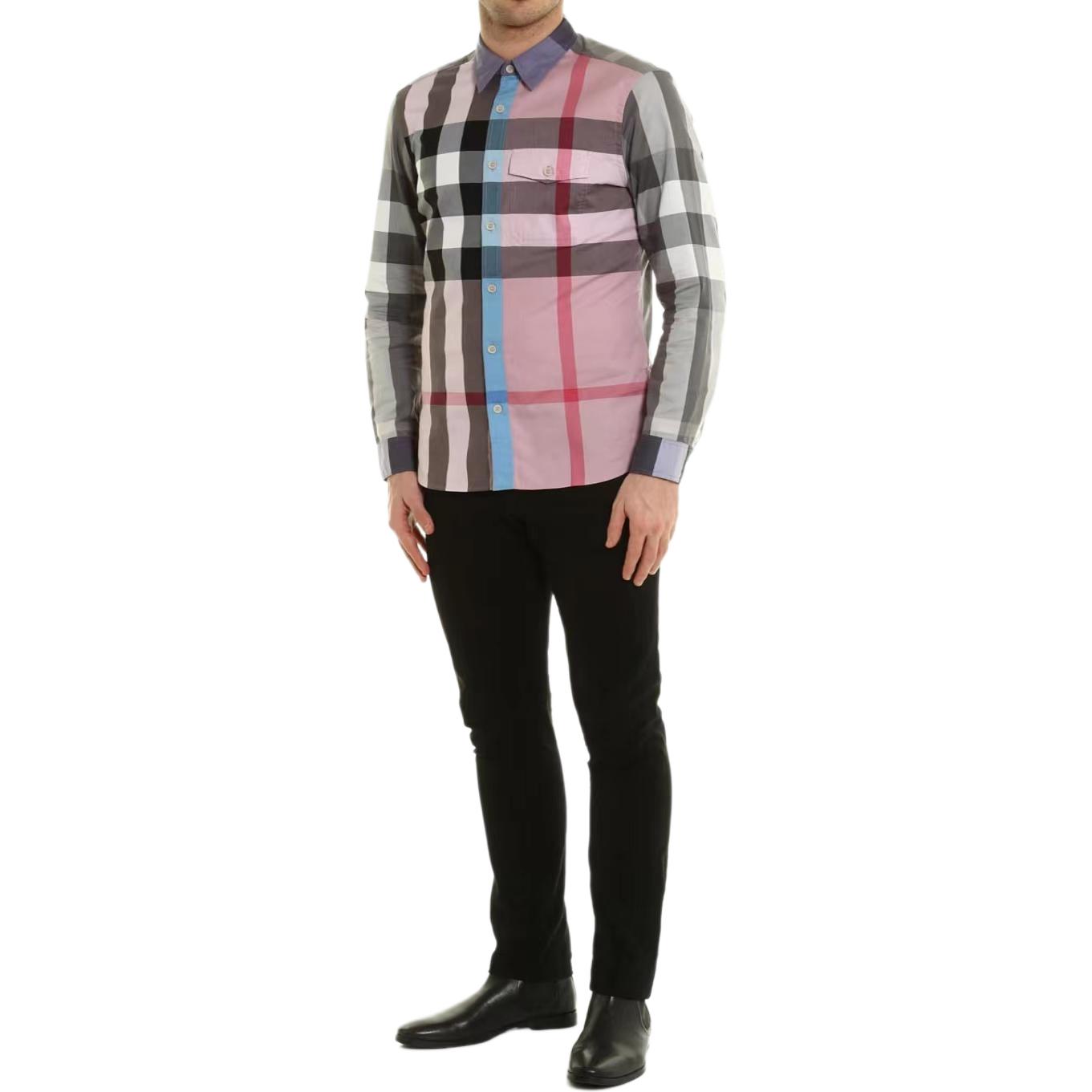 Burberry  Checkered Long Sleeve Casual Button-Up Shirt - Multi-Color 40437341 圖 3