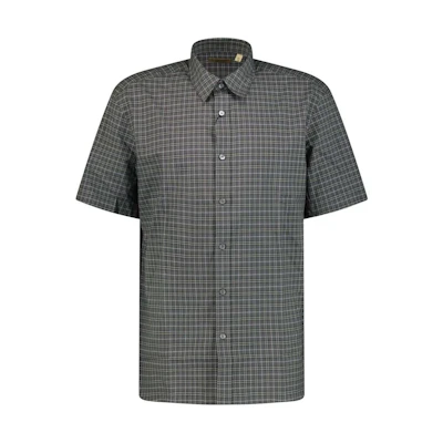 Burberry Checkered Short-Sleeve Shirt in Dark Gray. 80042291