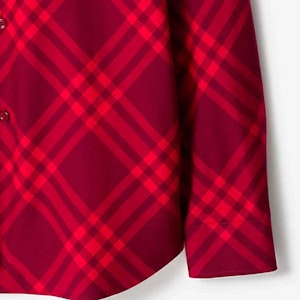 Camisa Burberry a Cuadros de Manga Larga y Corte Recto Rojo Frambuesa. 80791641 Sizing Camisa Burberry a Cuadros de Manga Larga y Corte Recto Rojo Frambuesa. 80791641