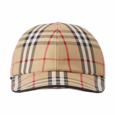 Burberry Classic Check Cotton Baseball Cap Beige. 80680411