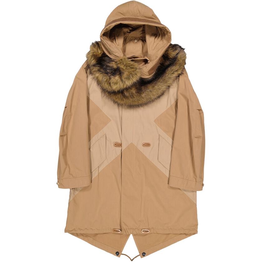 Burberry  Color-Block Hooded Zip Mid-Length Slim Fit Coat 45589211