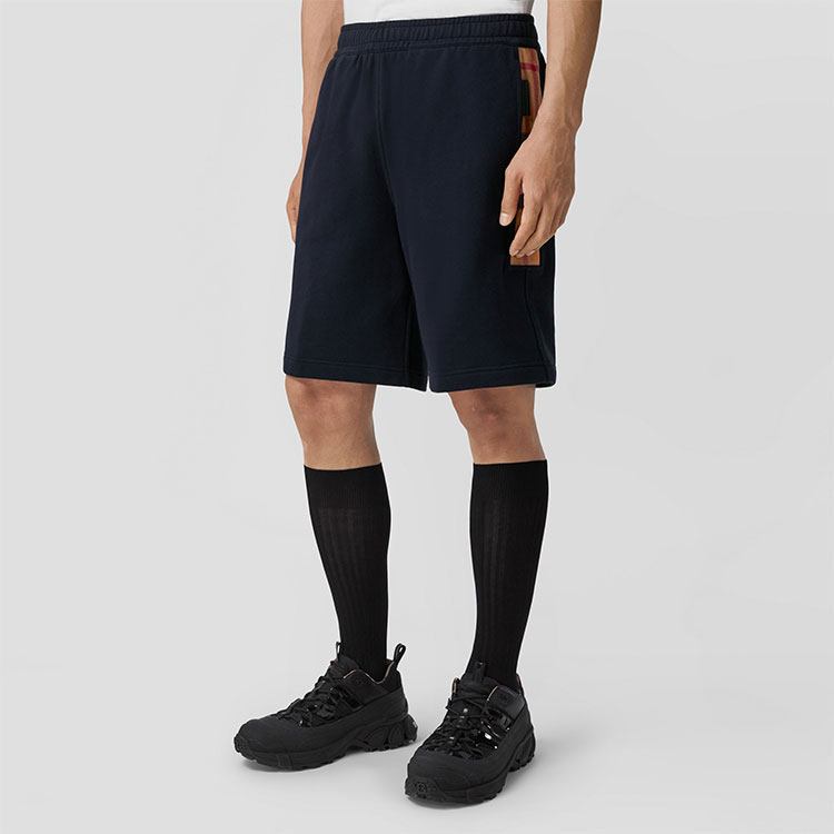 Burberry  Color-Block Plaid Cotton Casual Shorts Coal Blue. 80575171 圖 5