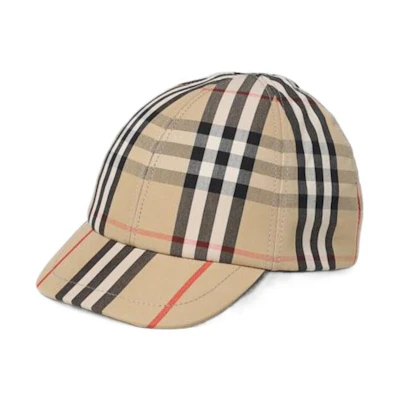 Burberry Color Block Print Cotton Baseball Cap Khaki 8075641A7026