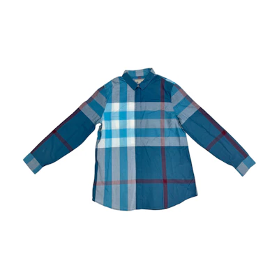Burberry Colorblock Check Long Sleeve Casual Shirt Multicolor 39764771