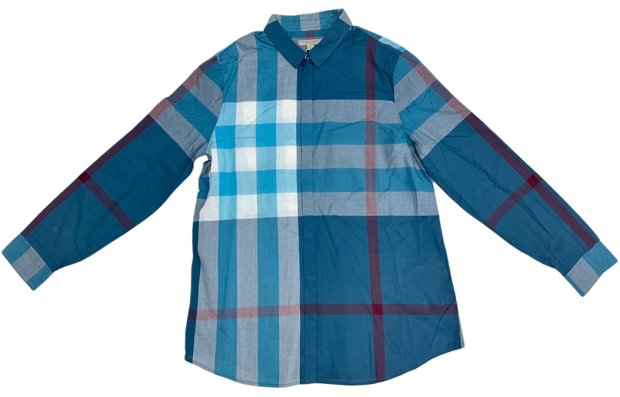 Order Burberry  Colorblock Check Long Sleeve Casual Shirt Multicolor 39764771