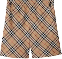 Burberry Colorblock Check Pattern Casual Shorts Beige 80872241 Burberry Colorblock Check Pattern Casual Shorts Beige 80872241