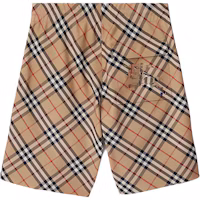 Lookbook Burberry Colorblock Check Pattern Casual Shorts Beige 80872241