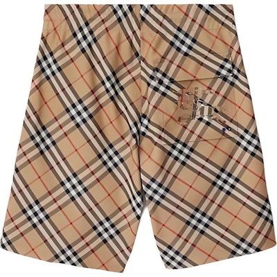 Burberry 拼接格紋休閒短褲 米色 80872241 Lookbook Burberry 拼接格紋休閒短褲 米色 80872241