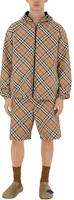 Shop Burberry Colorblock Check Pattern Casual Shorts Beige 80872241