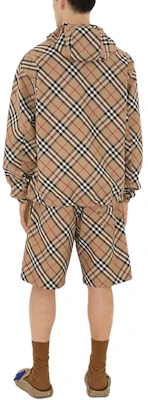 Burberry 拼接格紋休閒短褲 米色 80872241 Purchase Burberry 拼接格紋休閒短褲 米色 80872241