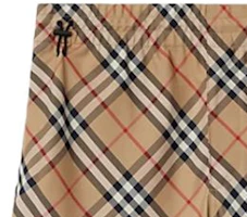 Sizing Burberry Colorblock Check Pattern Casual Shorts Beige 80872241