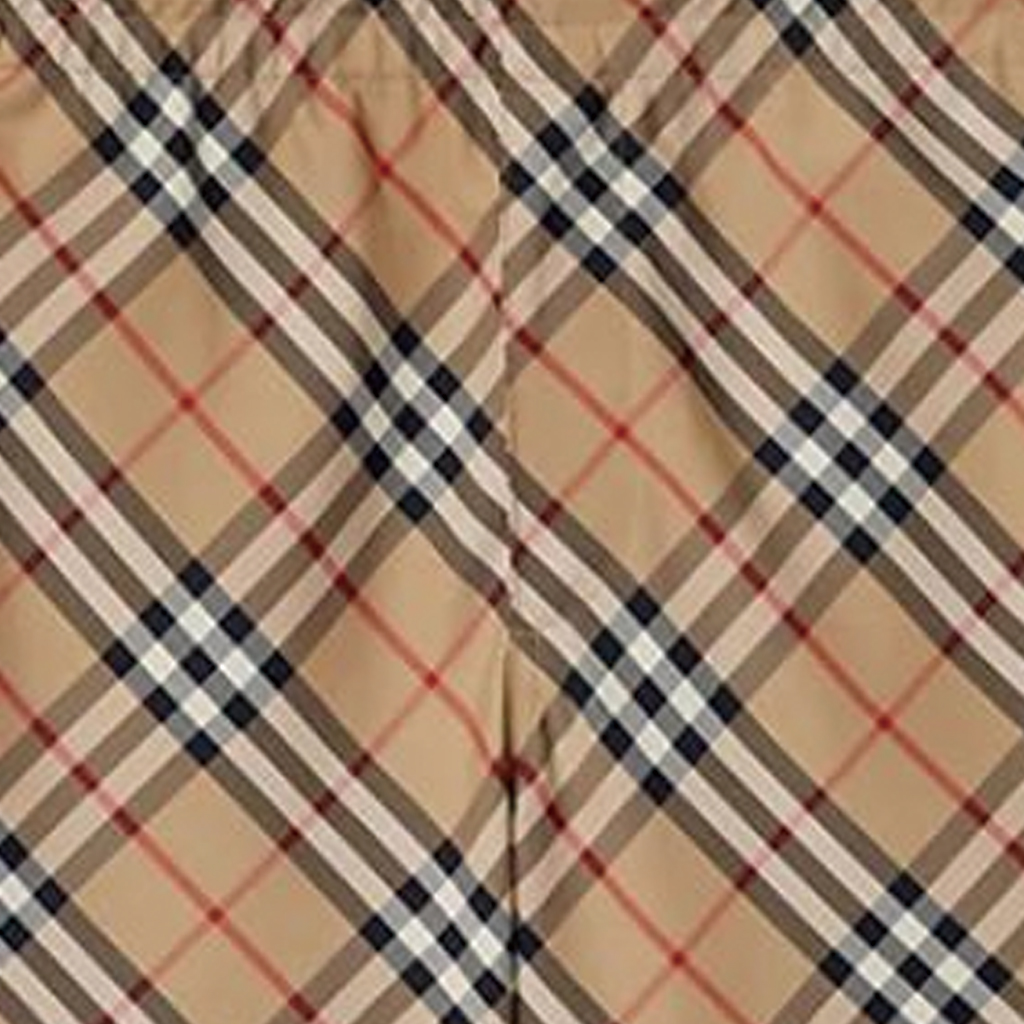Cheap Burberry 拼接格紋休閒短褲 米色 80872241