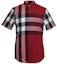 Buy Burberry 紅色拼接格紋短袖襯衫 40046251