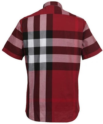 Burberry 紅色拼接格紋短袖襯衫 40046251 Lookbook Burberry 紅色拼接格紋短袖襯衫 40046251