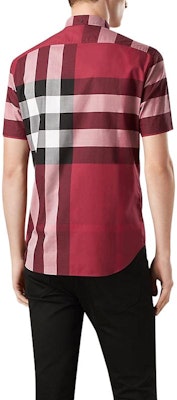 Burberry 紅色拼接格紋短袖襯衫 40046251 Details for Burberry 紅色拼接格紋短袖襯衫 40046251