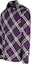 Shop Burberry Kemeja Ungu Lengan Panjang Check Colorblock Single-Breasted 80953371