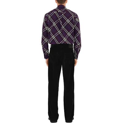 Burberry Kemeja Ungu Lengan Panjang Check Colorblock Single-Breasted 80953371 Details for Burberry Kemeja Ungu Lengan Panjang Check Colorblock Single-Breasted 80953371