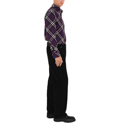 Burberry Kemeja Ungu Lengan Panjang Check Colorblock Single-Breasted 80953371 Sizing Burberry Kemeja Ungu Lengan Panjang Check Colorblock Single-Breasted 80953371