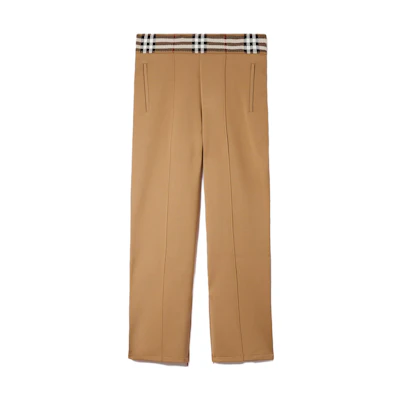 Burberry Colorblock Check Straight-Leg Casual Pants Beige. 80718631