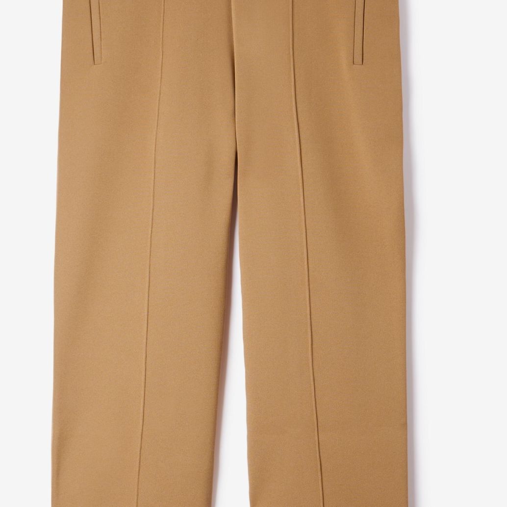 Cheap Burberry Celana Kasual Straight-Leg Colorblock Check Beige. 80718631