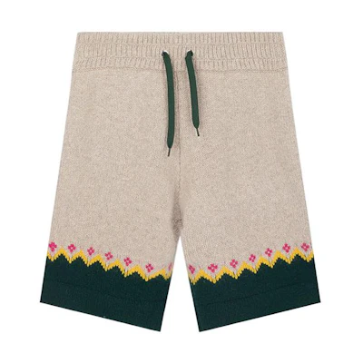Burberry Colorblock High-Waist Elastic Casual Shorts Khaki 80247751