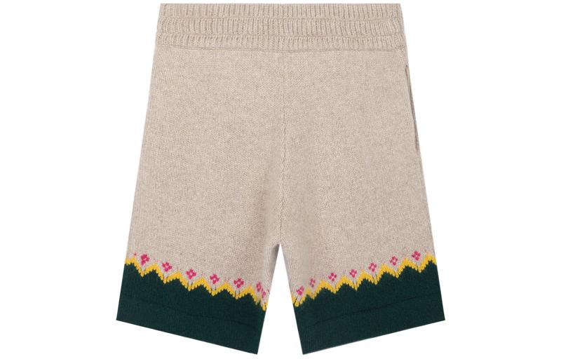 Burberry  Colorblock High-Waist Elastic Casual Shorts Khaki 80247751 圖 3