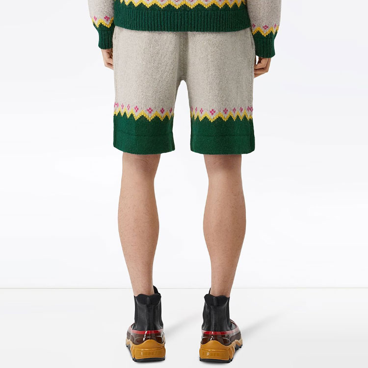 Burberry  Colorblock High-Waist Elastic Casual Shorts Khaki 80247751 圖 5