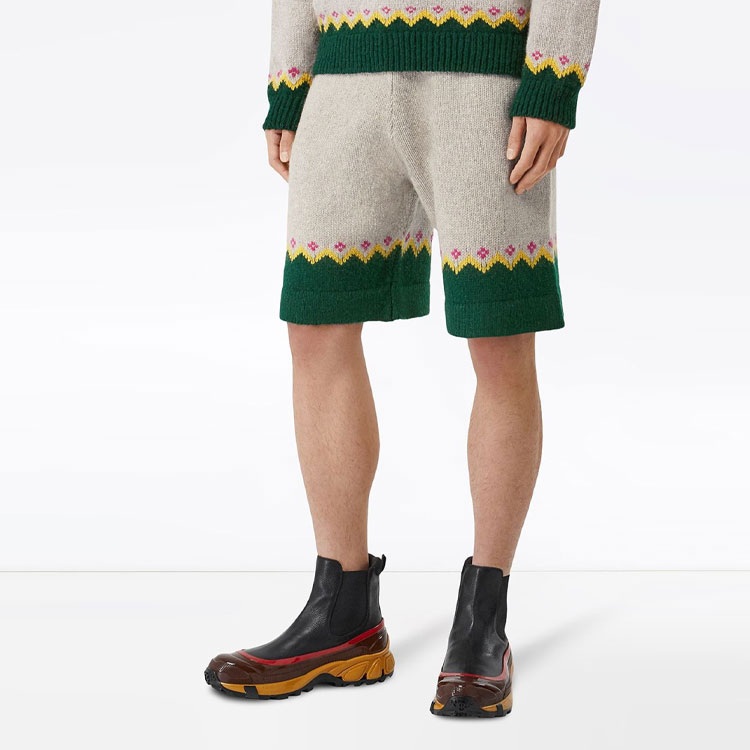 Burberry  Colorblock High-Waist Elastic Casual Shorts Khaki 80247751 圖 6