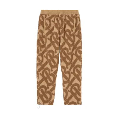 Burberry Colorblock Logo Print Elastic Waist Casual Pants Khaki. 80583881