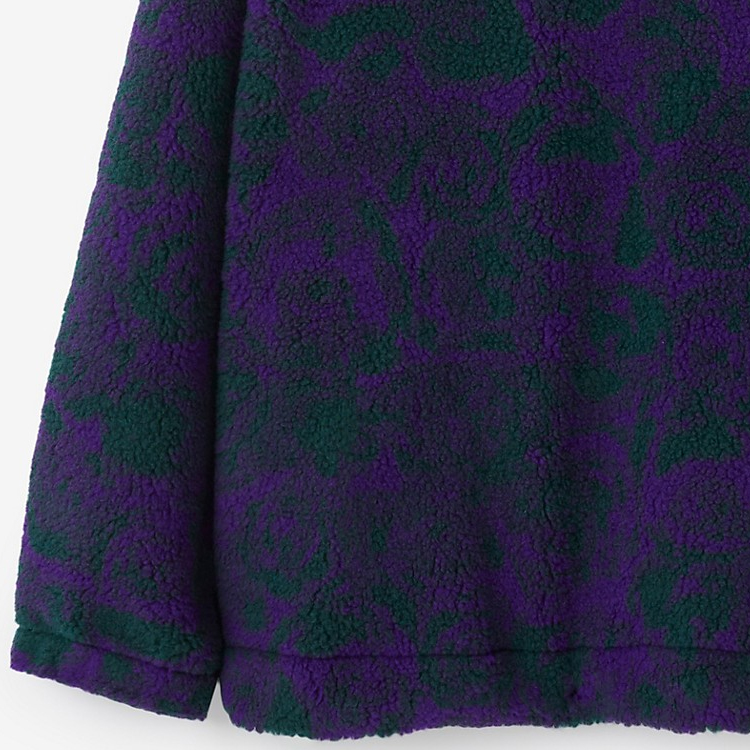 Details for Burberry  Colorblock Rose Print Hooded Drawstring Sweatshirt Purple. 80796281