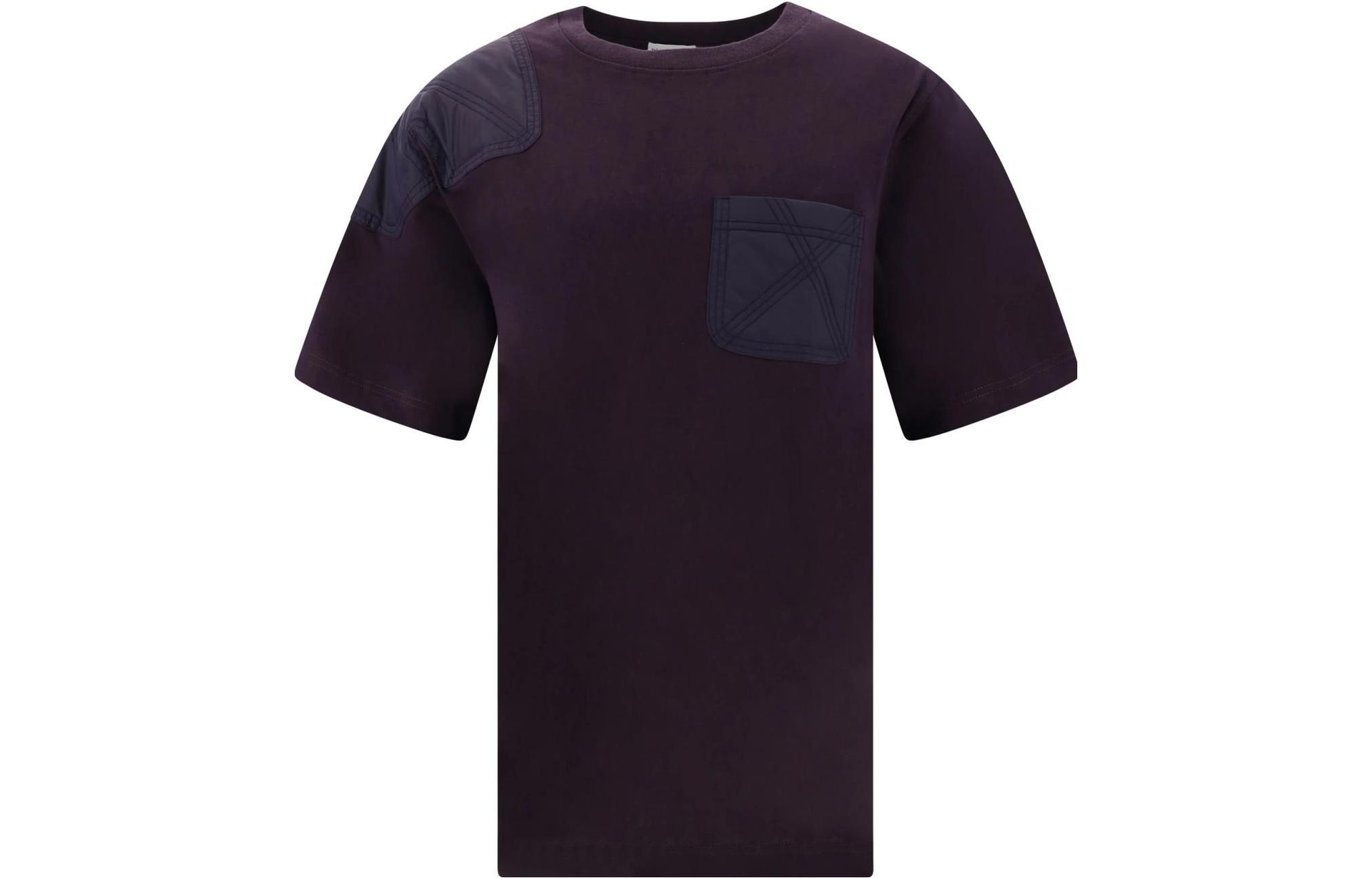 Burberry  Colorblock Stitch Detail Crewneck T-Shirt in Dark Purple. 80777441 圖 2