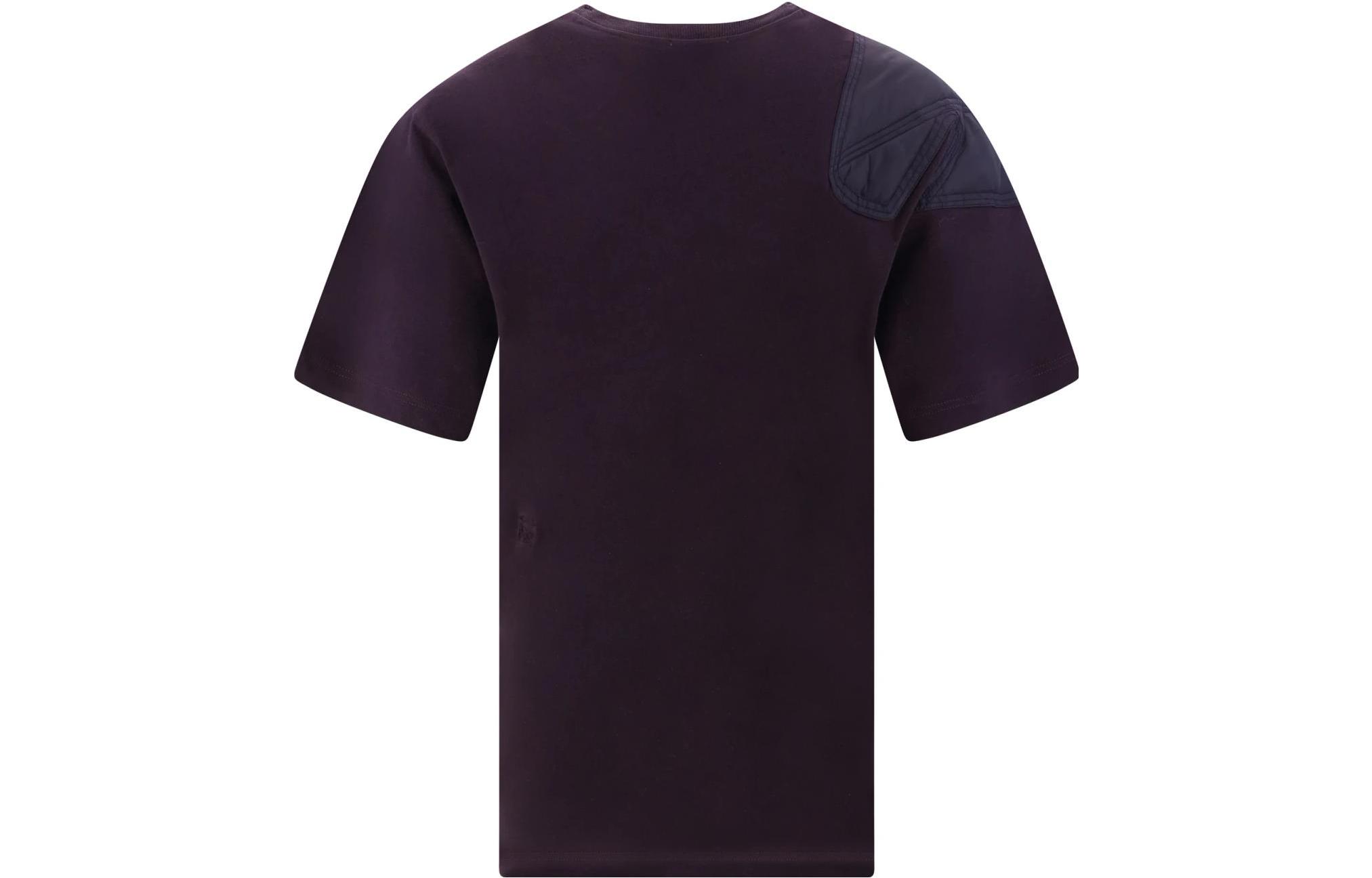Burberry  Colorblock Stitch Detail Crewneck T-Shirt in Dark Purple. 80777441 圖 3