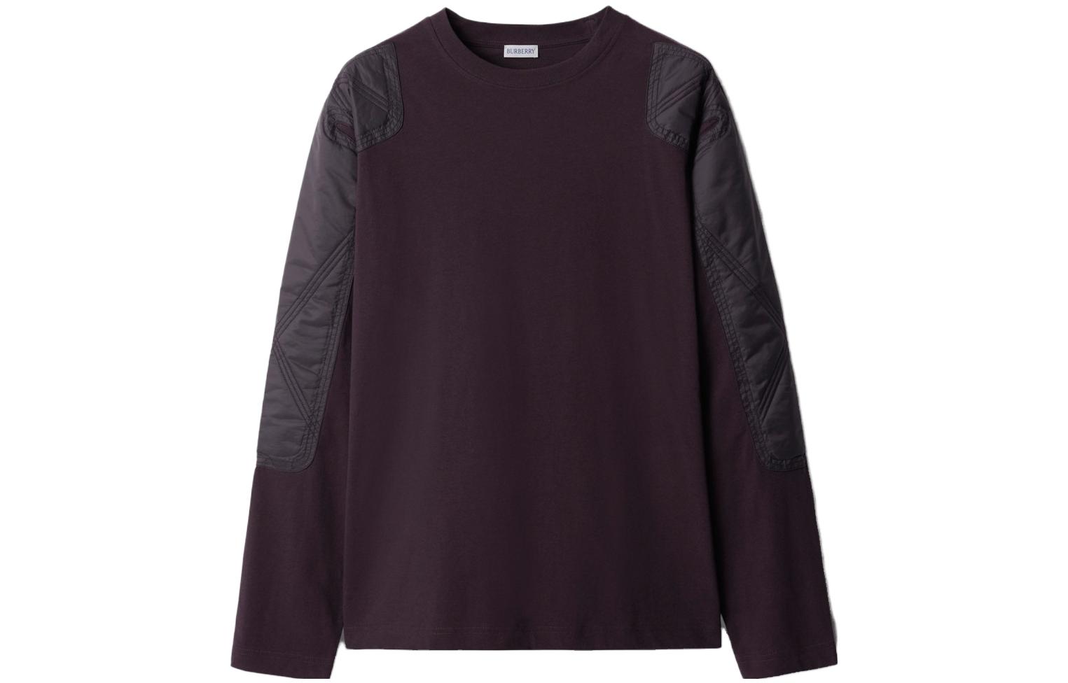 Buy Burberry  Contrast Crewneck Pullover Sweatshirt - Berry Color. 80775301