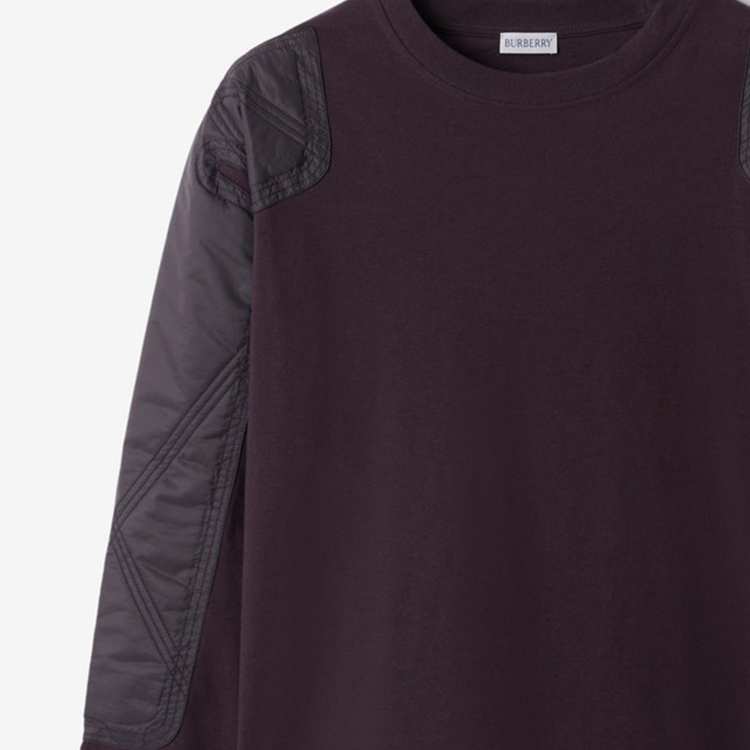 Sizing Burberry  Contrast Crewneck Pullover Sweatshirt - Berry Color. 80775301