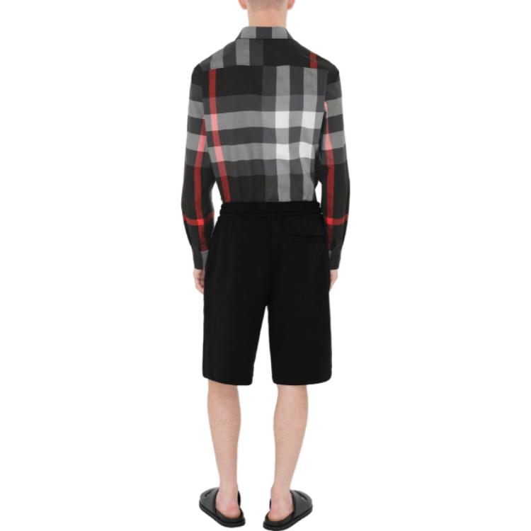 Purchase Burberry Baju Kotton Butang Corak Check Charcoal Lengan Panjang. 80757841