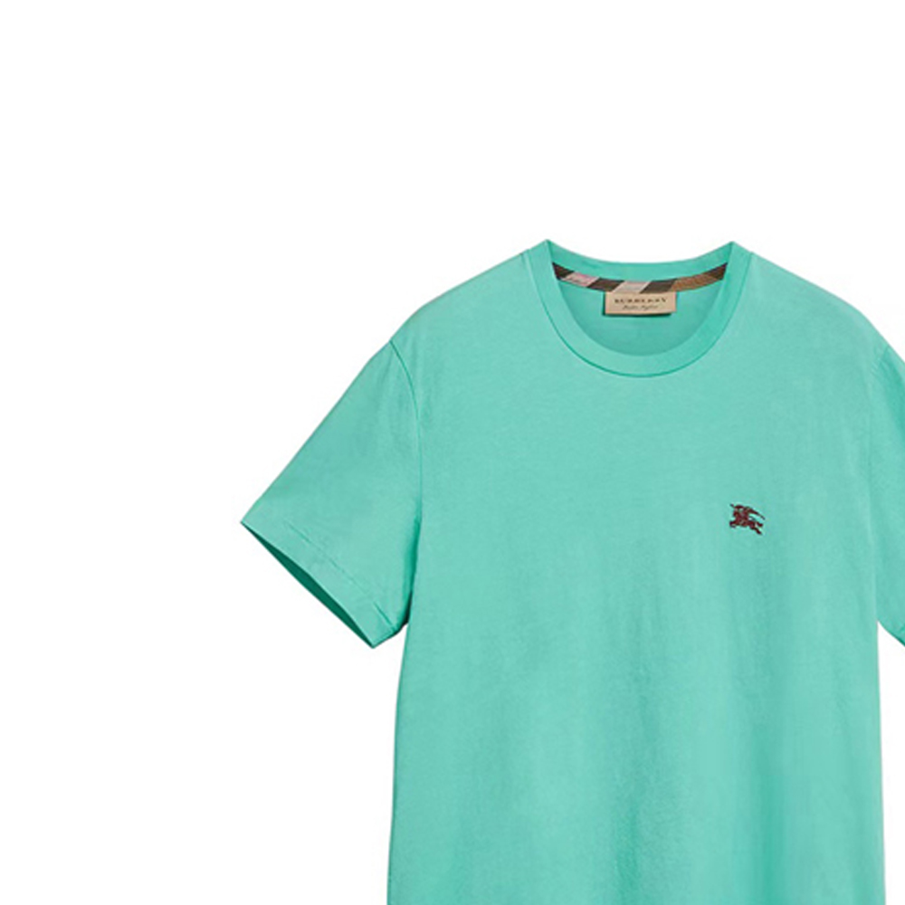 Burberry  Cotton Crewneck Straight-Cut T-Shirt Light Green 40618211 圖 6