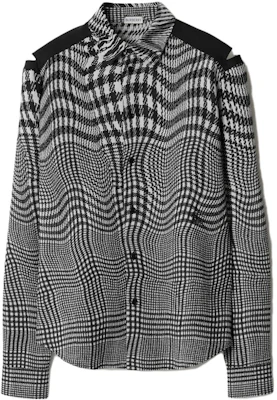 Burberry Curved Houndstooth Loose-Fit Button-Up Shirt Black/White 80821911 Buy Burberry Curved Houndstooth Loose-Fit Button-Up Shirt Black/White 80821911