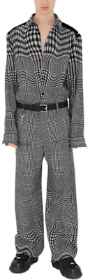 Burberry Curved Houndstooth Loose-Fit Button-Up Shirt Black/White 80821911 Shop Burberry Curved Houndstooth Loose-Fit Button-Up Shirt Black/White 80821911