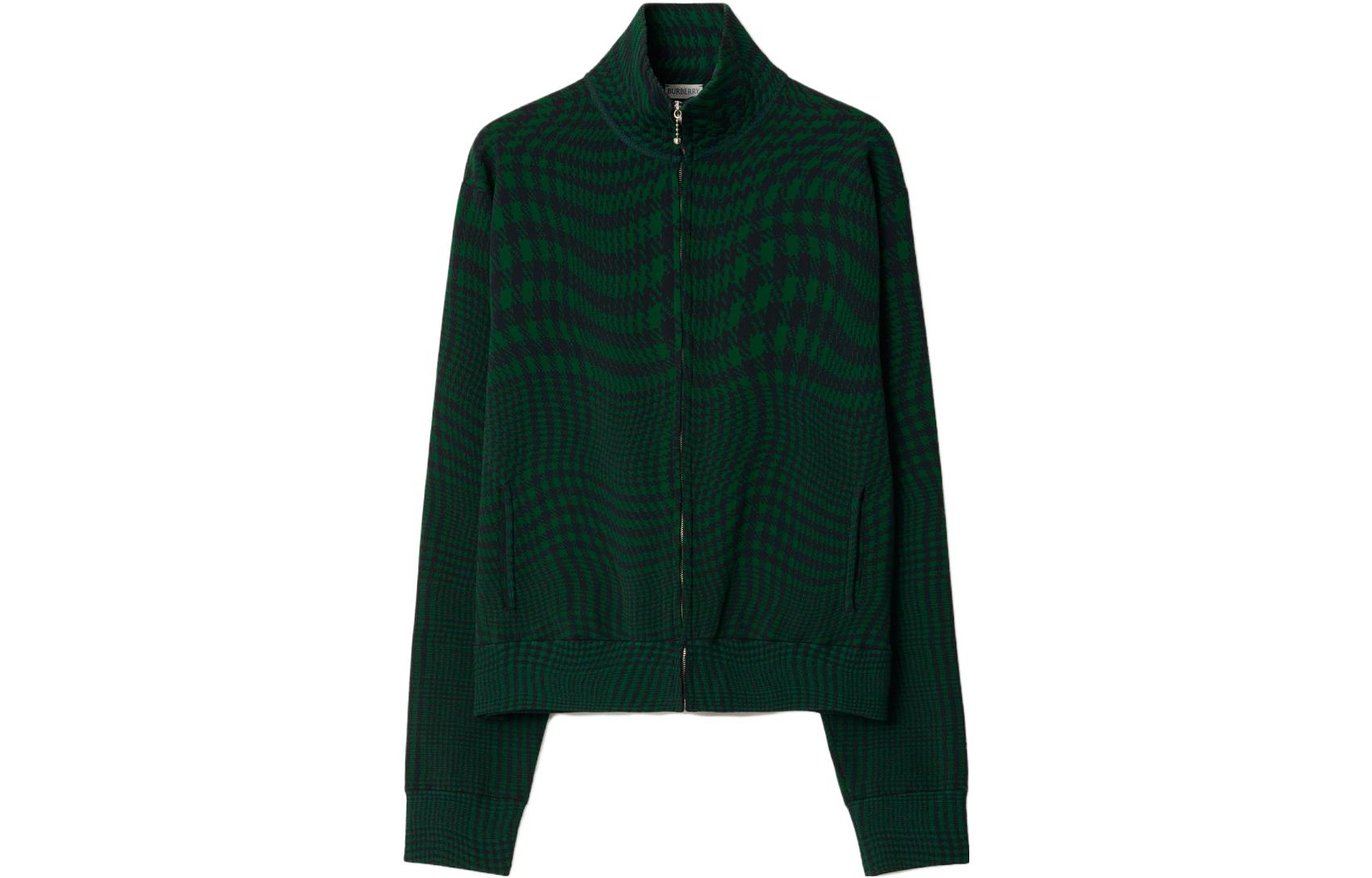 Burberry  Curved Houndstooth Zip Jacket Ivy Green. 80811521