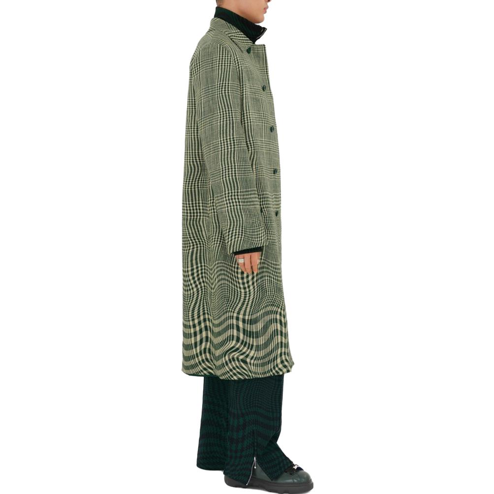 Details for Burberry Jaket Zip Houndstooth Lengkung Hijau Ivy. 80811521