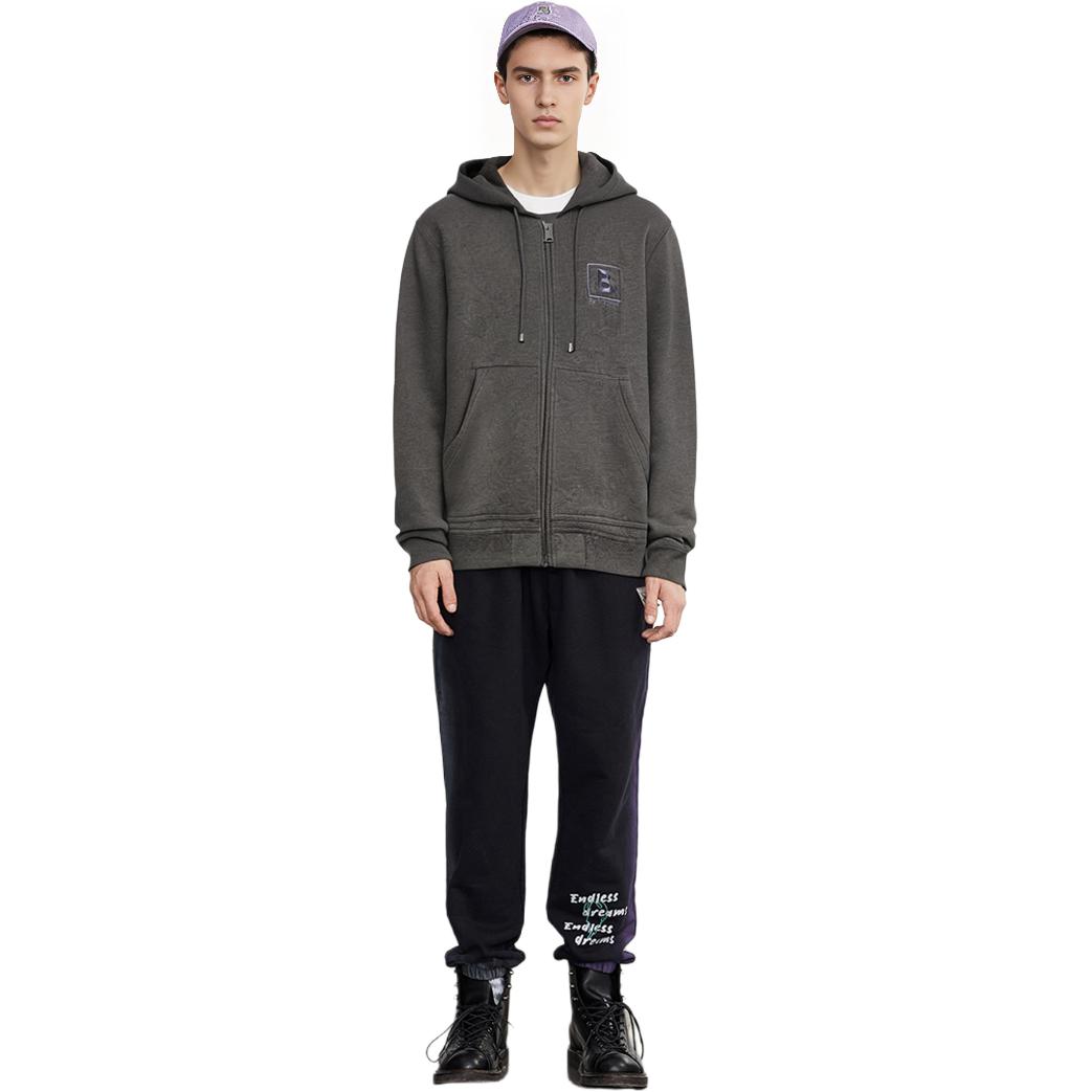 Purchase 巴宝莉深灰色刺绣字母Logo连帽衫。 80618551