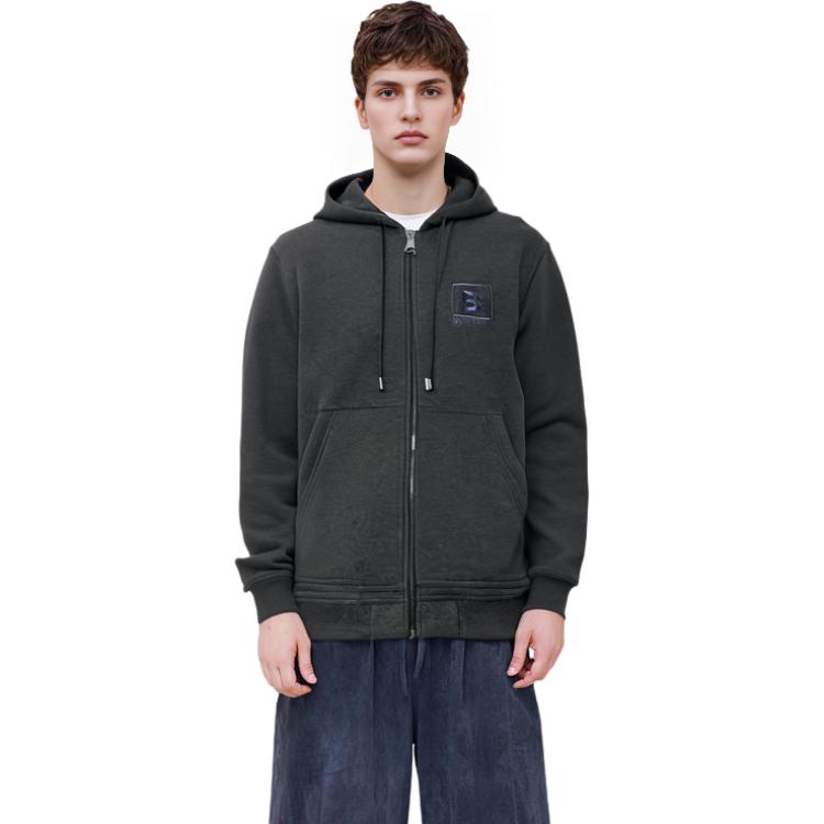 Sizing 巴宝莉深灰色刺绣字母Logo连帽衫。 80618551