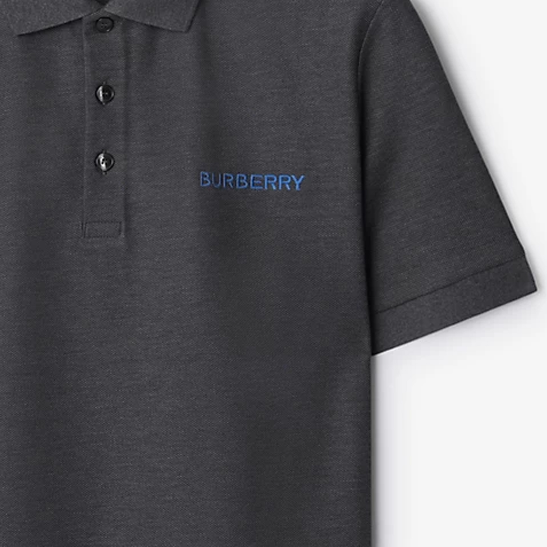 Burberry  Dark Gray Polo Shirt with Embroidered Letter Logo. 80844411 圖 6