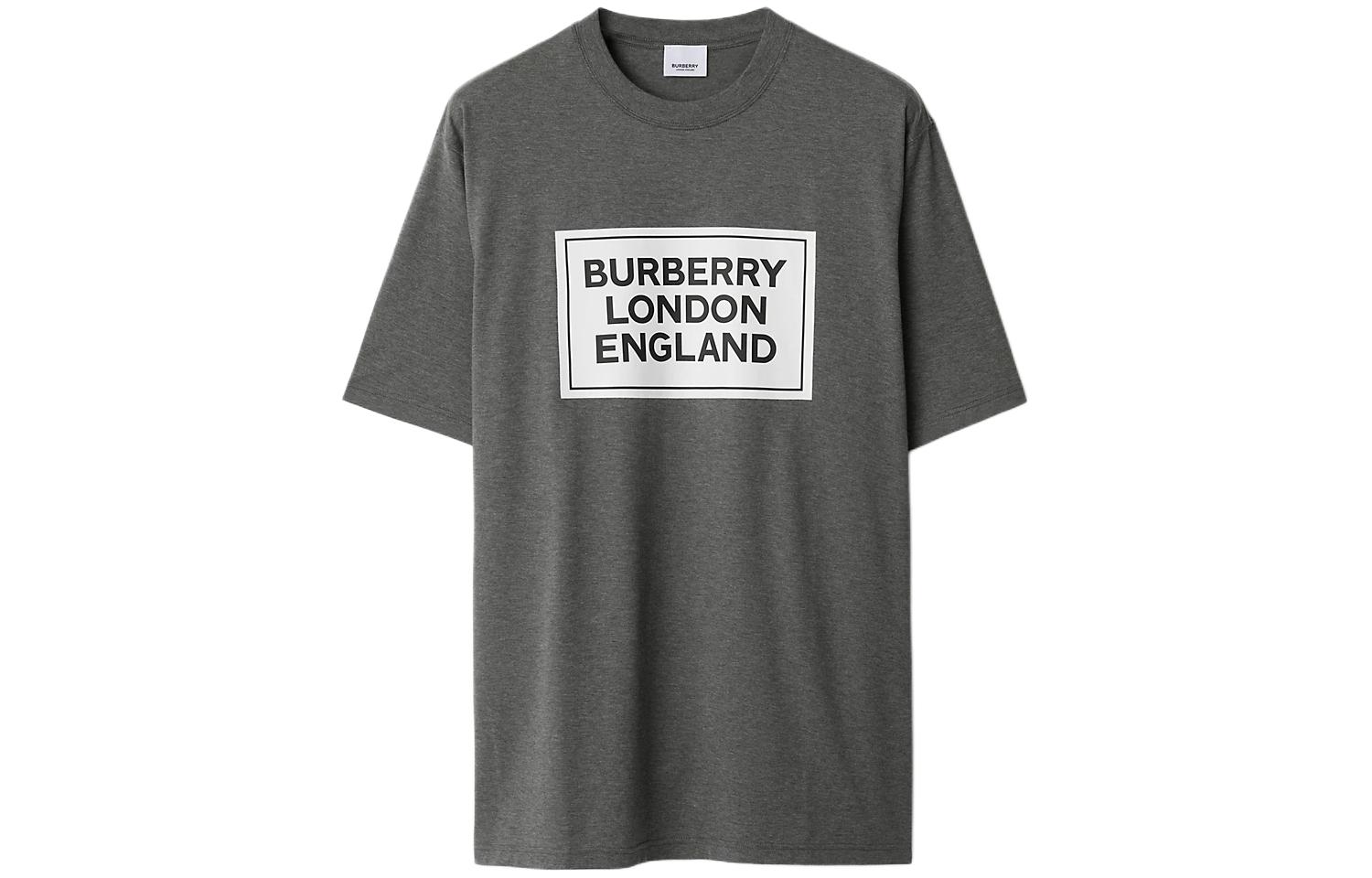 Buy Burberry  Dark Grey Logo Print Crewneck Short Sleeve T-Shirt 80847371