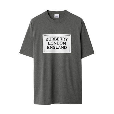 Burberry Dark Grey Logo Print Crewneck Short Sleeve T-Shirt 80847371