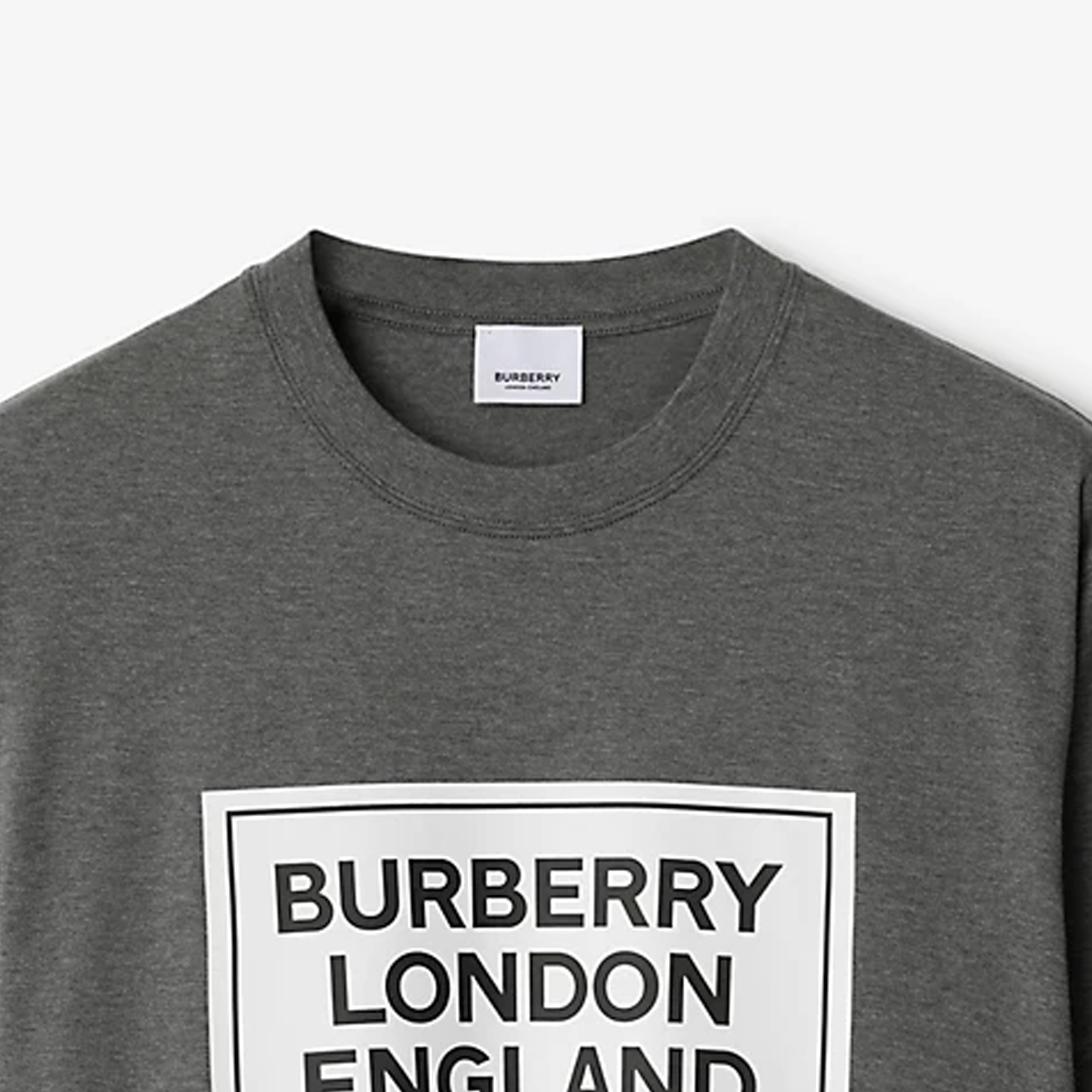 Purchase Burberry  Dark Grey Logo Print Crewneck Short Sleeve T-Shirt 80847371