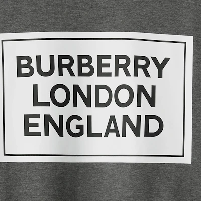 Burberry Dark Grey Logo Print Crewneck Short Sleeve T-Shirt 80847371 1